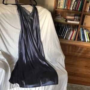 Blue periwinkle silk lace nightgown, new never worn